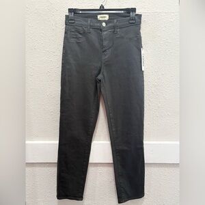 L'AGENCE Margot Coal Coated Cropped Super Stretch Skinny Jeans NWT 25